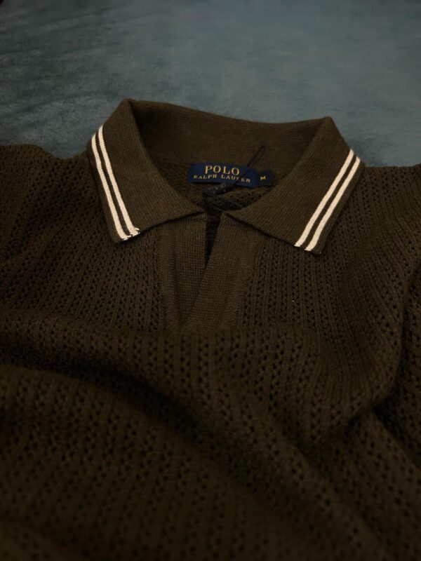 Elevate your wardrobe with our Olive Green Knit Polo