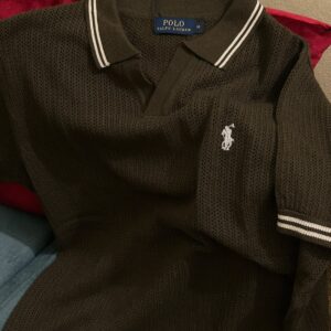 Elevate your wardrobe with our Olive Green Knit Polo