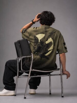 OnGreed — Oversized Crow Tee | Olive-to-Black Wash