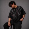 OnGreed — Oversized VEIN Tee | Black Fractured Graphic
