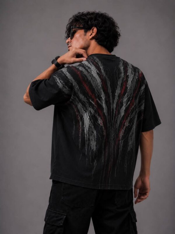 OnGreed — Oversized VEIN Tee | Black Fractured Graphic
