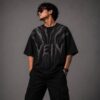 OnGreed — Oversized VEIN Tee | Black Fractured Graphic